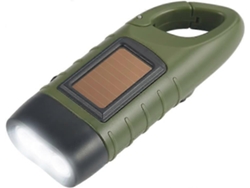 Linterna Led Solar Y Manivela Recargable Verde Clase Energética A+++ Portátil Duradera Eficiente