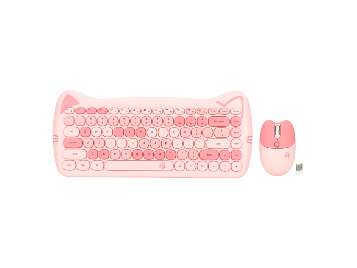 Combo De Teclado Y Ratón Inalámbrico 2.4g Rosa