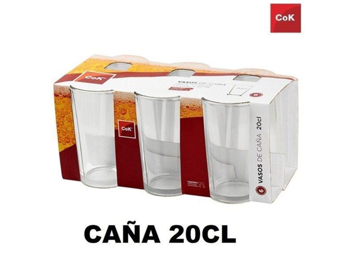 20 Cls Vaso Caña Para Cafe Doble Y Cerveza Cok - Caja 6 Unidades