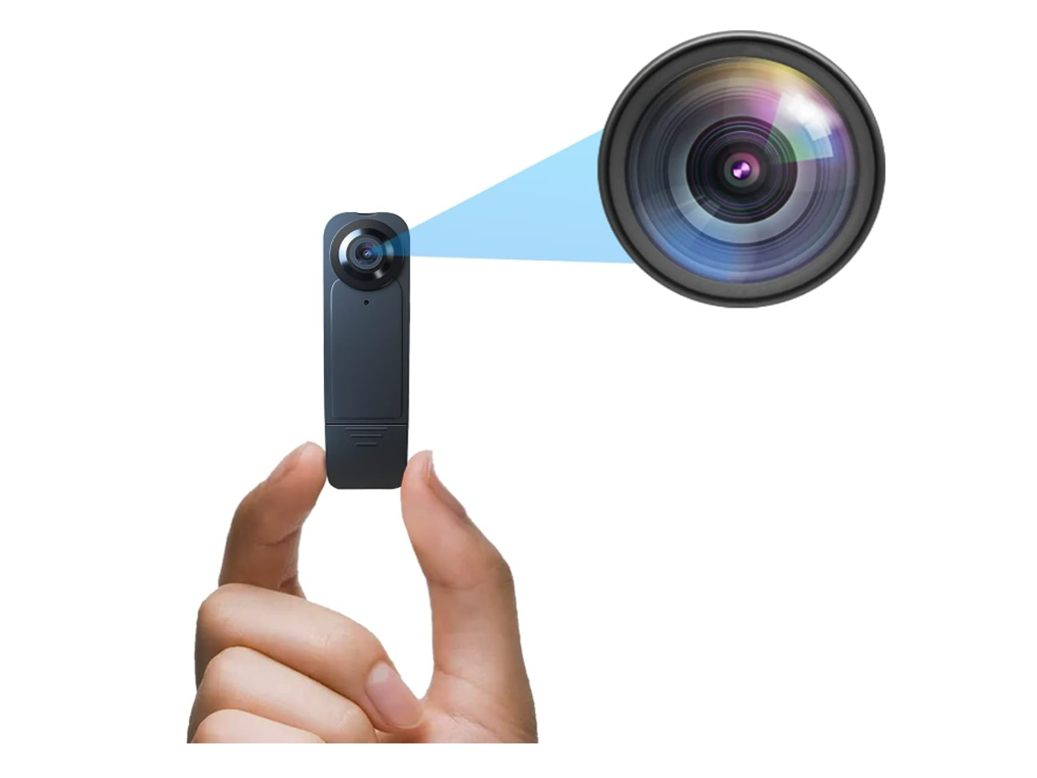 Mini cámara corporal, cámara oculta portátil True 1080P, pequeña cámara de seguridad con detección de movimiento y visión nocturna (negro) CHRONUS