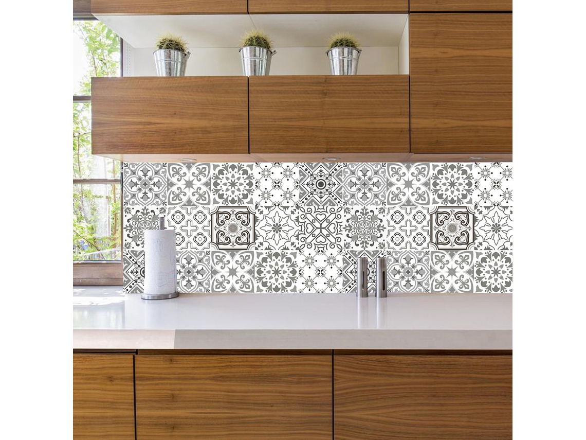 Pegatinas retro grises, 2 juegos, para decoración de cocina y mesa NEVEANCE