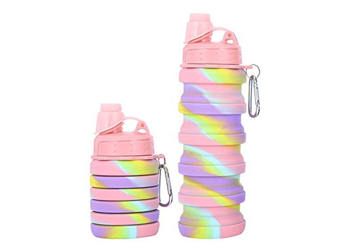 Botella de agua deportiva Rebe-Bottle Linjou de 2 litros con temporizador y pajita, material libre de BPA, diseño plegable antifugas.