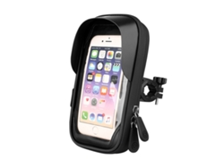 Soporte para manillar de bicicleta de montaña, soporte para teléfono con pantalla táctil, resistente al agua, para patinete eléctrico (negro)