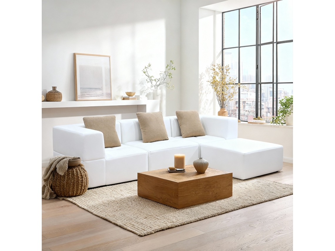 Coco Living Sofá Eden Completo 3 Plazas - Blanco
