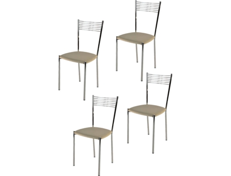 Conjunto de 4 Sillas T M C S Elegance M102LI (Beis - 87x42x44 cm - Acero)