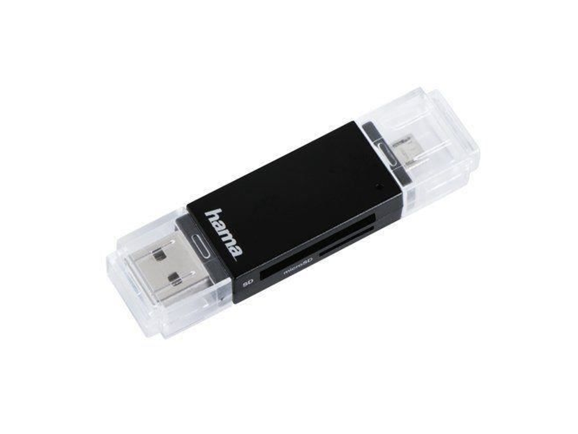 Hama Usb 2.0 Otg Basic Lector de Tarjetas SD/MicroSD - Blanco - Compatible con Android OS 4.0+ HAMA