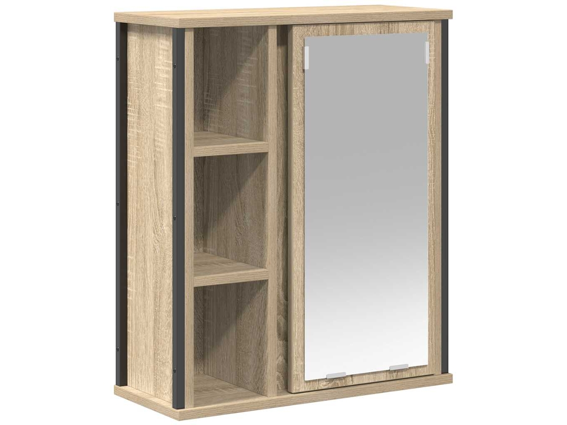 Maison Exclusive - Mueble De Baño De Pared Con Espejo Roble Sonoma 50x21x60 Cm