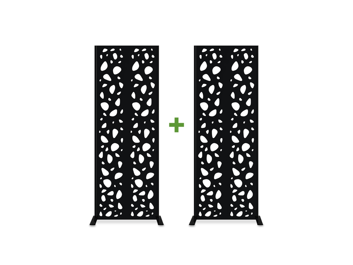 Juego de 2 paneles decorativos SUNNY Black H.160cm con motivos en los laterales