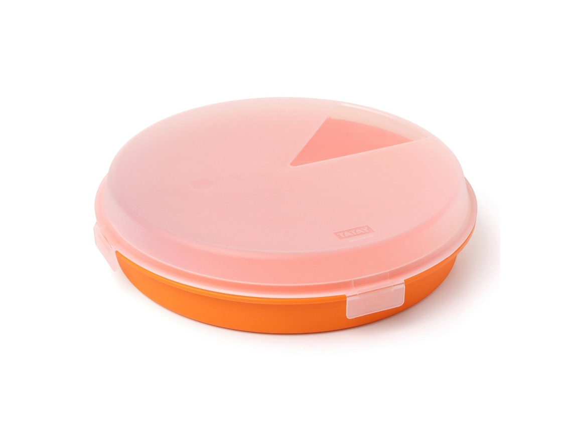 Contenedor de Alimentos TATAY Porta Tortillas y Porta Tartas (Naranja - 26 x 26 x 6 cm - Plástico PP05)