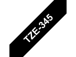 Cinta laminada Compatible Brother Tze345 Texto Blanco / Fondo Negro 18Mm X 8M
