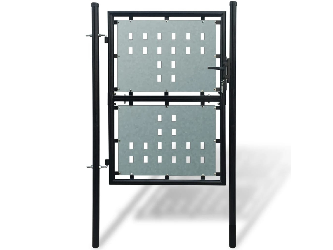 Puerta De Valla De Jardín Negra 100x200 Cm