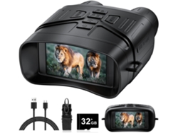 Gafas De Visión Nocturna - Binoculares De Visión Nocturna 4k Con Batería Recargable, Tarjeta De 32 Gb, Pantalla Hd De 3'' (negro)
