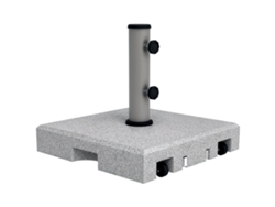 Base cuadrada de granito para sombrilla, contrapeso metálico, 2 ruedas, 28 kg, 41 x 41 x 37,5 cm