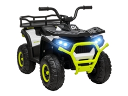 Quad eléctrico para niños de 12 V, faros, reproductor de MP3, velocidad ajustable y cesta de almacenamiento, 88 x 50 x 57,5 cm, color verde, ZENCORE SERVICES.