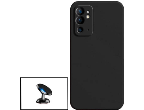 Kit Soporte Magnético de Coche y Funda Silicona Liquida OnePlus 9RT 5G PHONECARE Negro