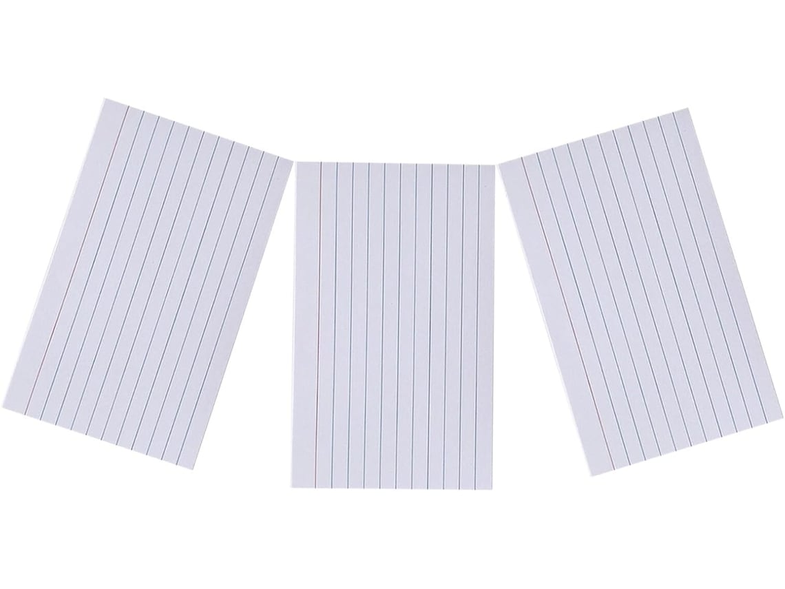 Tarjetas De Índice Bristol Rayadas De 3x5 Pulgadas, Doble Cara, 600 Unidades, Papel Grueso Y Resistente A Las Manchas.