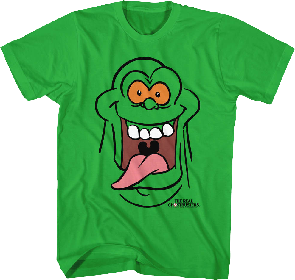 Camisetas Unisex DEEPSTONE Slimer's Face Real Ghostbusters Kelly verde (XXL)