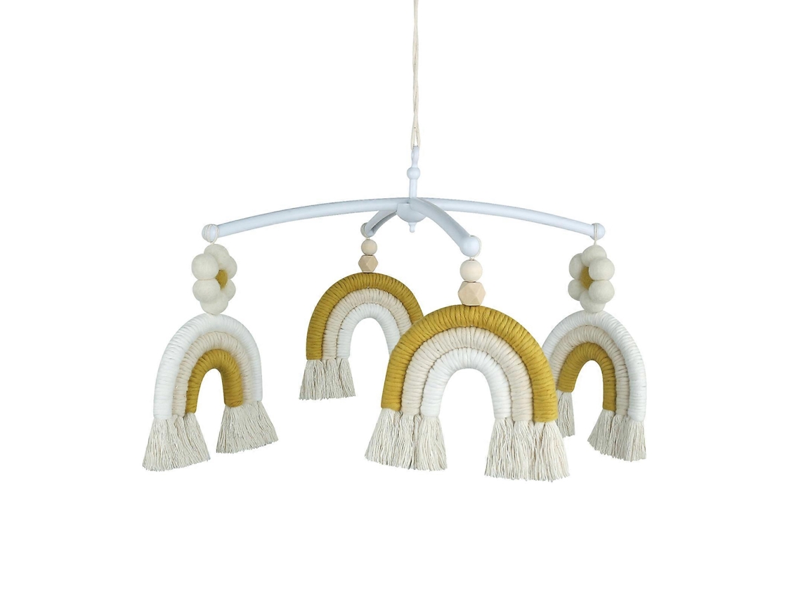 Colgante de carillón de viento para bebé, arcoíris, macramé, colgante, juguete musical.
