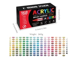 Bolígrafo de tinta acrílica con punta suave, bolígrafo de arte infantil DIY, 168 colores Gertiz