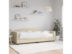 Sofá Cama Con Colchón Tela Crema 100x200 Cm