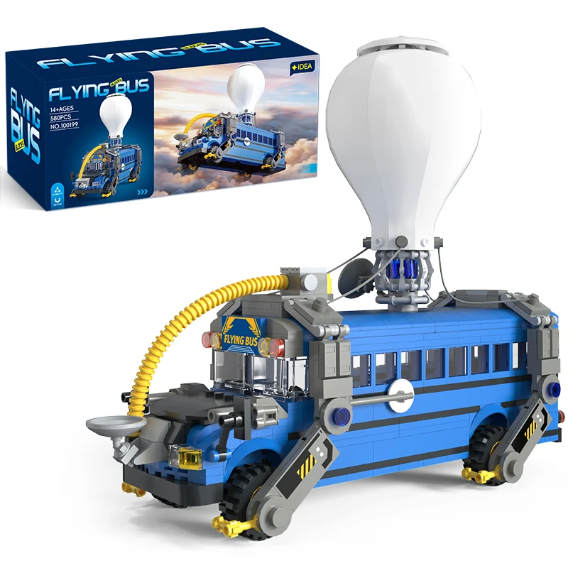 Modelo De Autobús Volador Para Construir, Set De Bloques De Construcción De Vehículos Battle Royale.