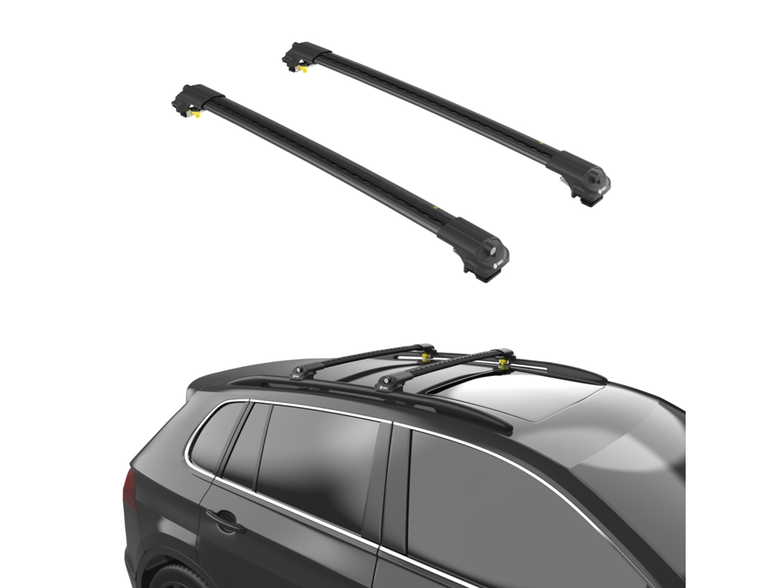 Barras de Techo Air-1 Volkswagen Golf Variant Mk7-5G 2012 2013 2014 2015 2016 2017 2018 2019 2020 2021 2022 2023 2024 Rieles Elevados Negro TURTLE