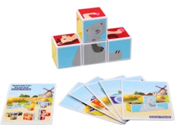 Juego didáctico KIOKIDS Puzzle magnético de cartas de acción 4 piezas  (Multicolor - Edad Mínima: 24 Meses)