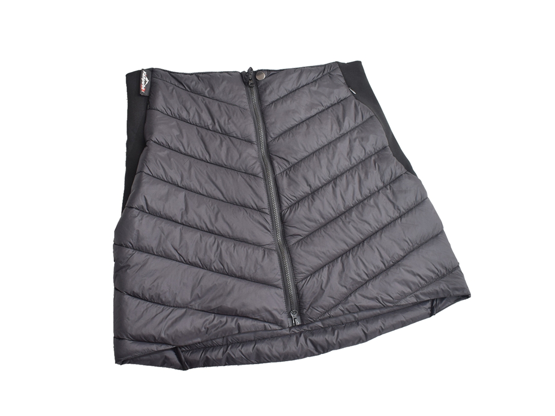 Falda De Invierno Para Mujer, Impermeable Y Cortavientos, Cálida, Estilo Acolchado, Mini, Negra Con Ajuste Elástico En La Parte Trasera.