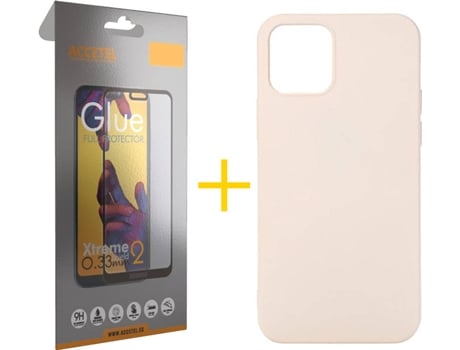 Kit Funda + Protector de Pantalla Apple iPhone 11 SKYHE Full Liso (Rosa Crema)