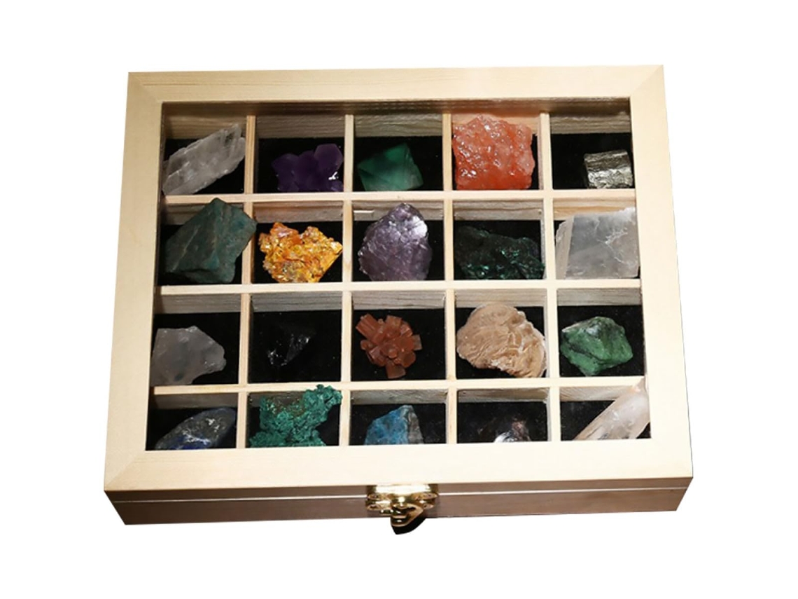 Besportble 20 De Muestras Minerales Naturales Y Madera Mineral. 3,50 X Cm Pulgadas Tamaño, Color, Material