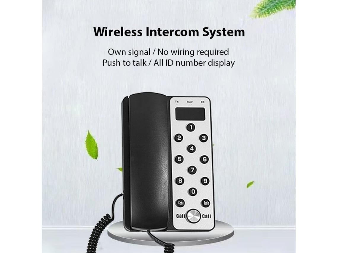 Sistema De Intercomunicación Inalámbrico Con Pantalla Lcd De 433 Mhz Para Oficina Y Hogar, Alcance De 1000 Metros (3280 Pies).