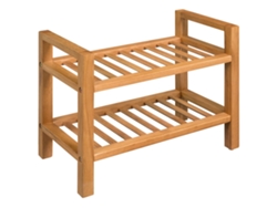 Zapatero Organizador con 2 Estanterías 50X27X40 Cm Madera Roble Maciza