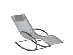 Tumbona de jardín mecedora BELIANI Carano ii de Acero Gris 60x155x90