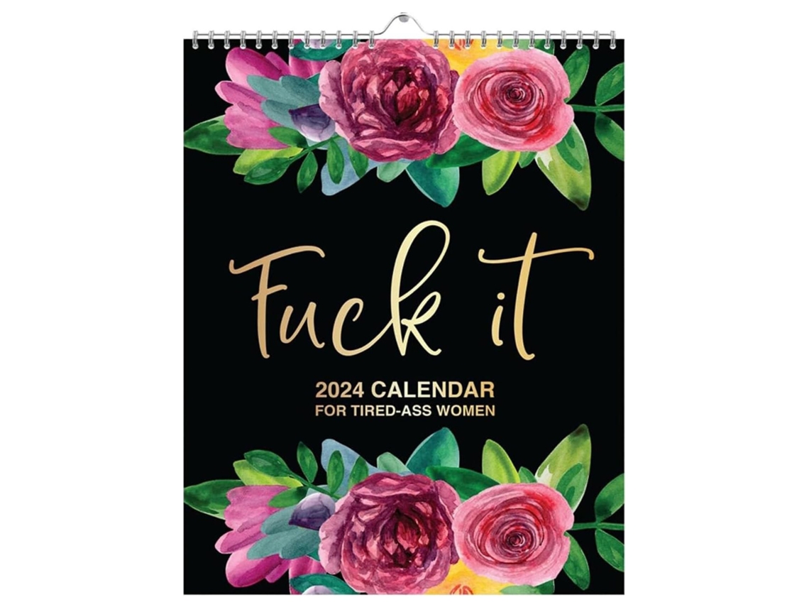 2026-calendario Mural 2024 Con Ganchillo Palabras Groseras Divertidas Mensuales Calendario De Escritorio Para Mujeres Cansadas 8.3 X 10.6 Pulgadas