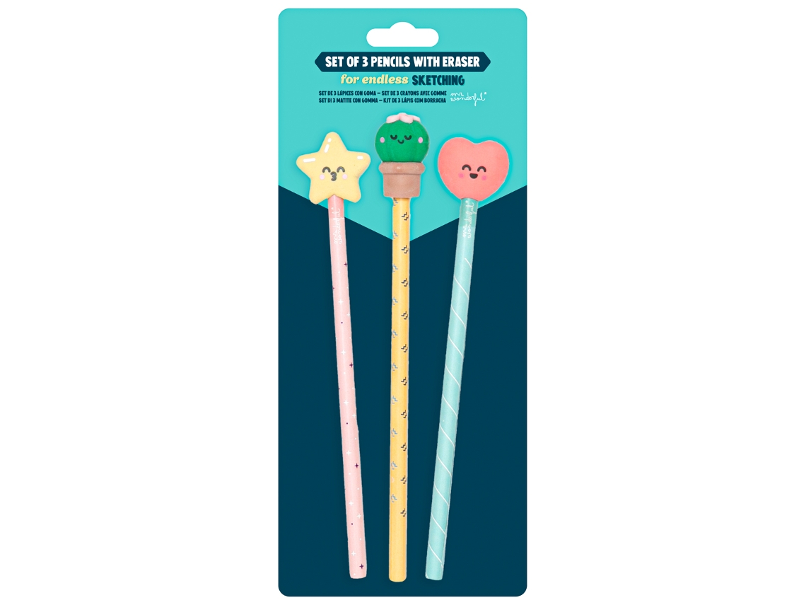 Conjunto 3 Lápis com Goma - For Endless Sketching