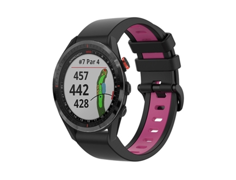Correa Smartwatch para Garmin Approach S62 22mm Sport Silicona Bicolor (Negro + Rosa)