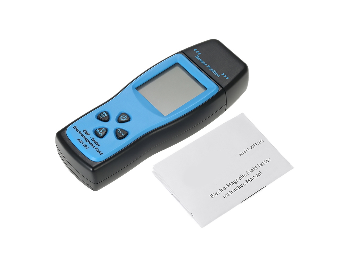 Mini Medidor Digital De Radiación Electromagnética Con Pantalla Lcd, Alarma Sonora Y Visual Y Medición De Temperatura.
