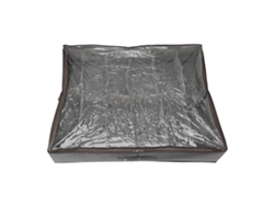 Organizador De Zapatos Para Debajo De La Cama Con Cajón, Ventana Transparente, Caja De Almacenamiento De Tela Plegable, Gris Cepillado.