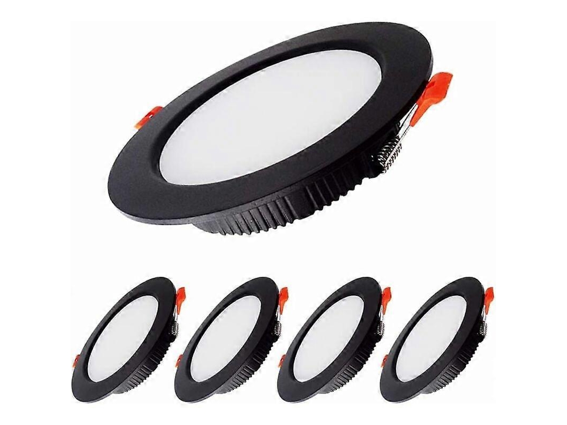 Paquete de 5 LED regulables de 7W IP44 700lm 6000K blanco frío para montaje en techo de 230V