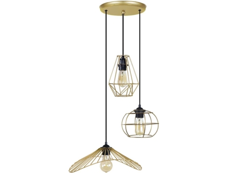 Lámpara de Teto TOSEL Asolo (Metal - Dorado - 45 x 45 x 90 cm - 40W)