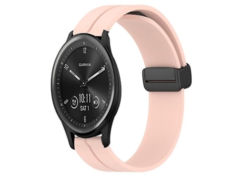 Correa De Reloj Inteligente Para Garmin Vivomove Sport 20 Mm Correa De Reloj De Silicona Con Cierre Magnético De Color Sólido Rosa VENISYMLIS