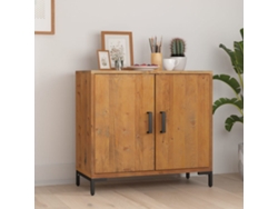 Aparador De Madera Maciza De Pino Marrón 75x35x70 Cm