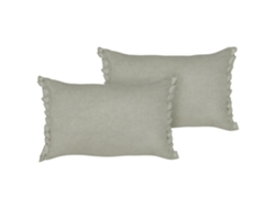 Juego de cojines con volantes BELIANI Sassafras de Lino Gris 45x10x30