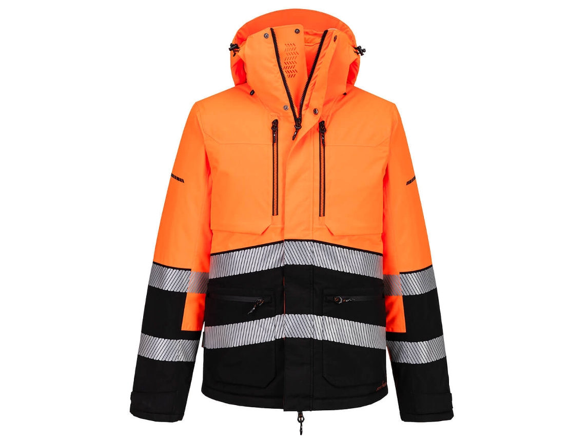 Chaqueta De Invierno Alta Visibilidad Ev4 | Térmica Impermeable Naranja/negro / Xxxl