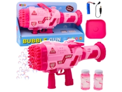 Pistola de burbujas eléctrica grande B.active de 64 agujeros, color rosa