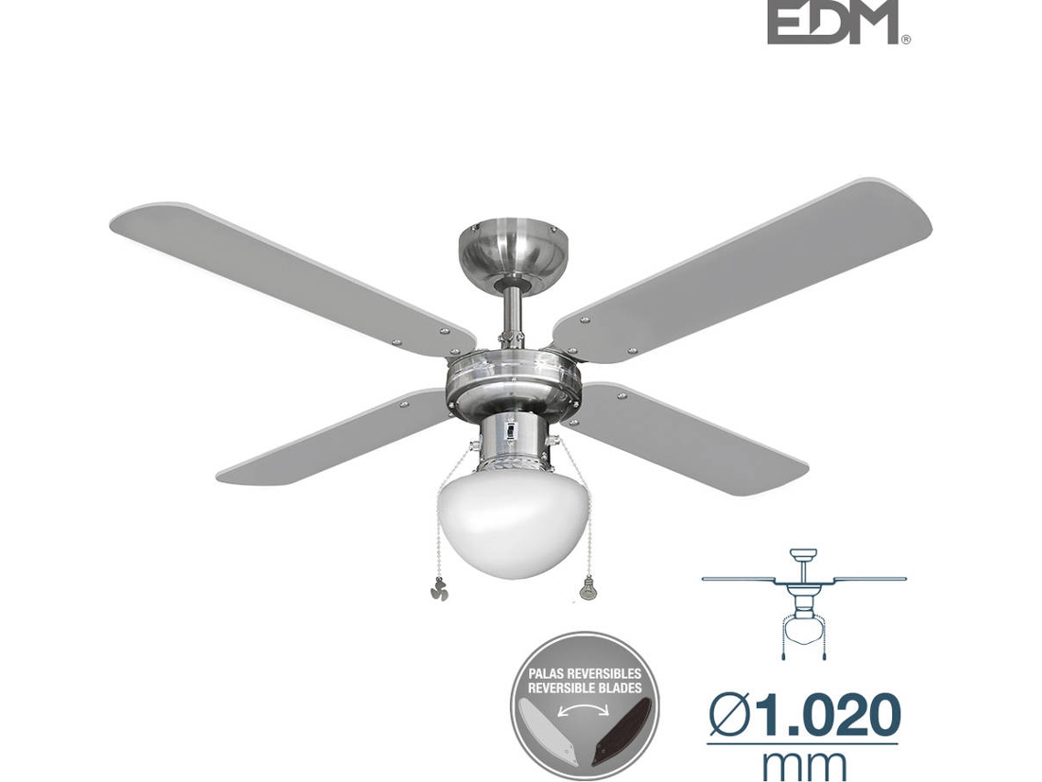 Ventilador de Techo EDM MODELO Caribbean Chrome 50W 102 Cm