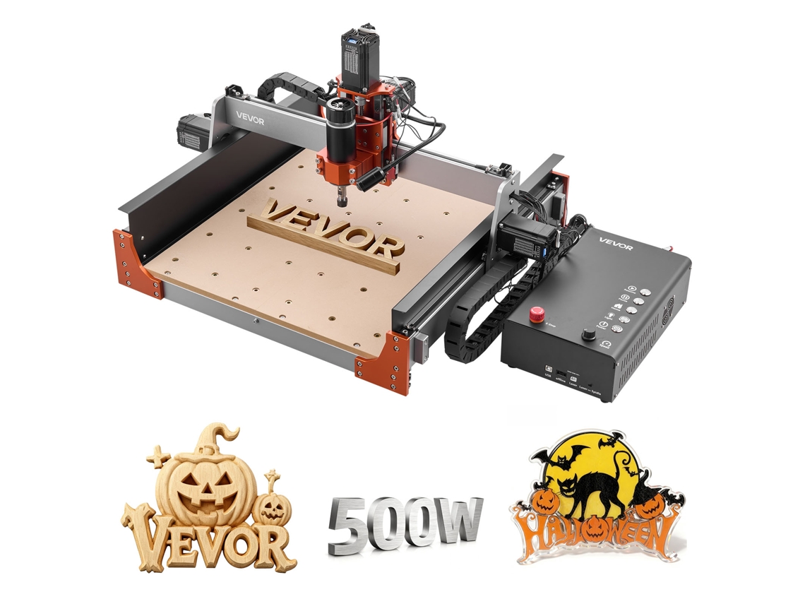 Fresadora CNC Vevor de 500 W para grabado en madera, 3 ejes con rieles lineales dobles