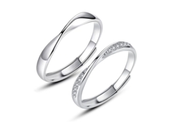 Anillos De Plata Esterlina Para Mujer Anillos De Pareja Con Zirconia Cúbica Ajustables Infinito Uvz