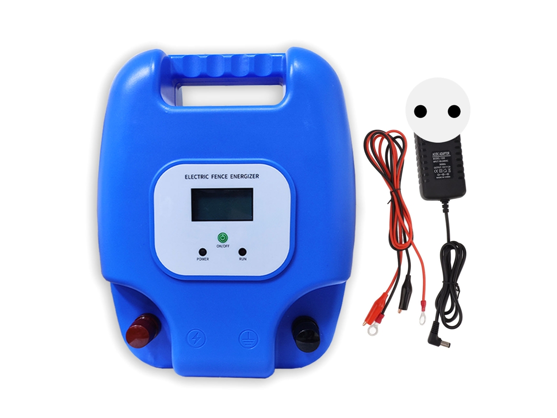 Cargador para cerca eléctrica 1.5j 3 a 10 km Impermeable, Pulso seguro para animales, Cerca eléctrica para cerdos, caballos, ganado vacuno, ovejas, cría, Pl