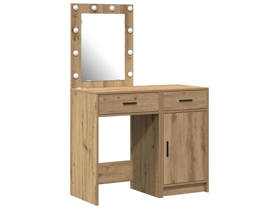 Juego de 2 tocadores con cajón, marrón, MAISON EXCLUSIVE, en madera procesada (50 x 41 x 135 cm)
